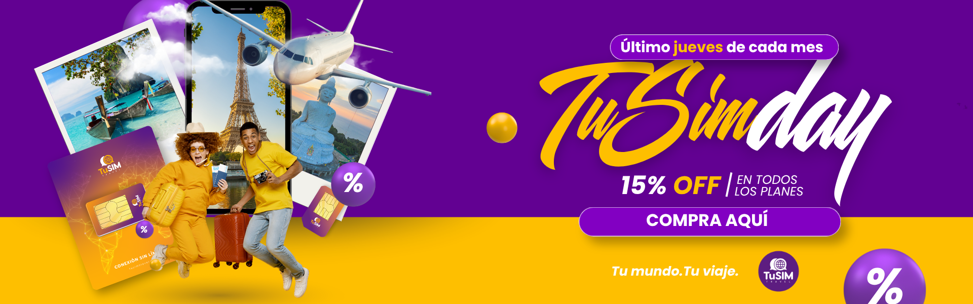 TUSim Day Ultimo jueves de cada mes 15% off