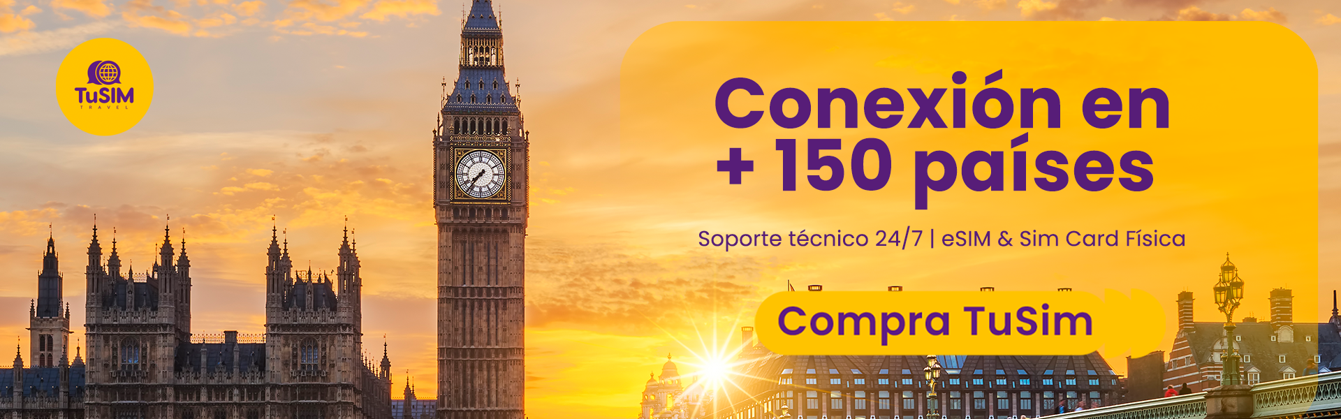 Conexión en mas de 50 paises con tusim